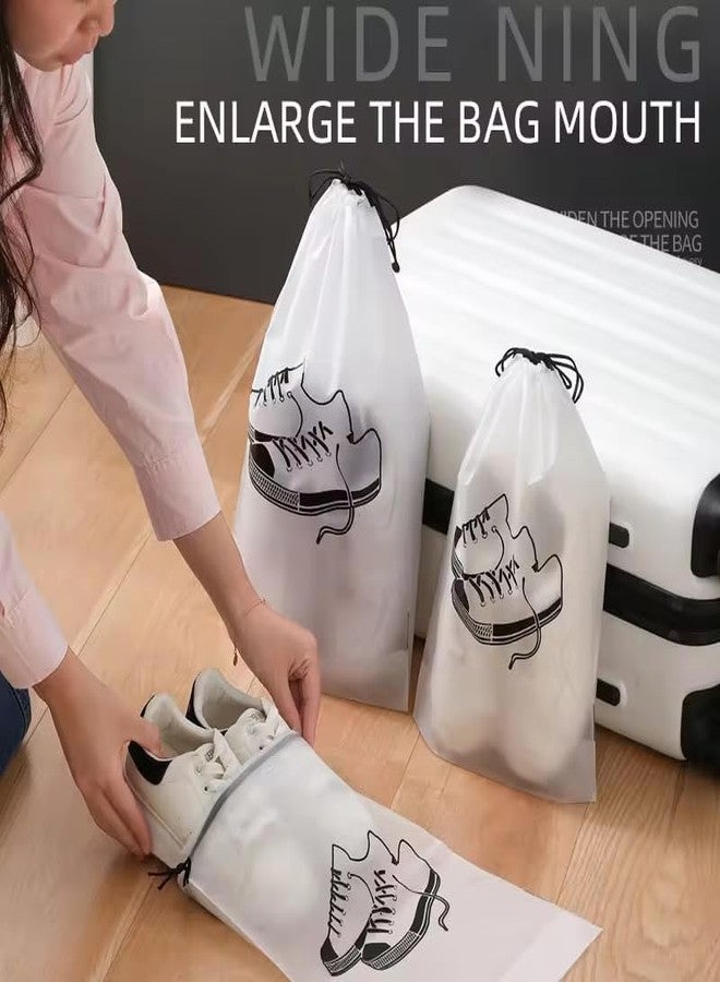ISTORE Clear Travel Shoe Bag Waterproof Drawstring Organizer, Dustproof PVC Shoe Storage Pouch for Gym & Luggage, See-Through Travel Essentials for Men & Women, Pack of 6 - Image 3
